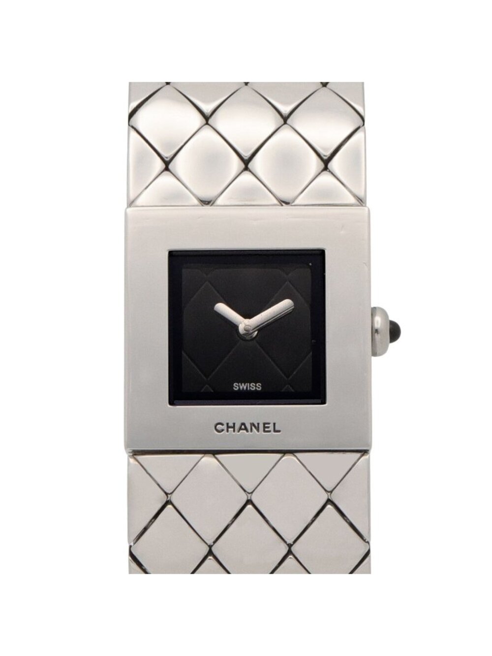 Chanel Watch Quilted Black Stainless Steel